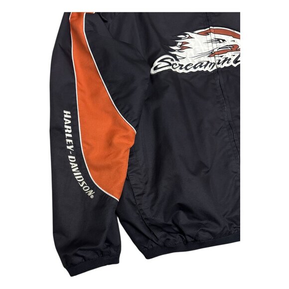 HARLEY DAVIDSON Y2K Screaming Eagle Motorcycle Biker Bomber Light Jacket Mens XL - Picture 3 of 7